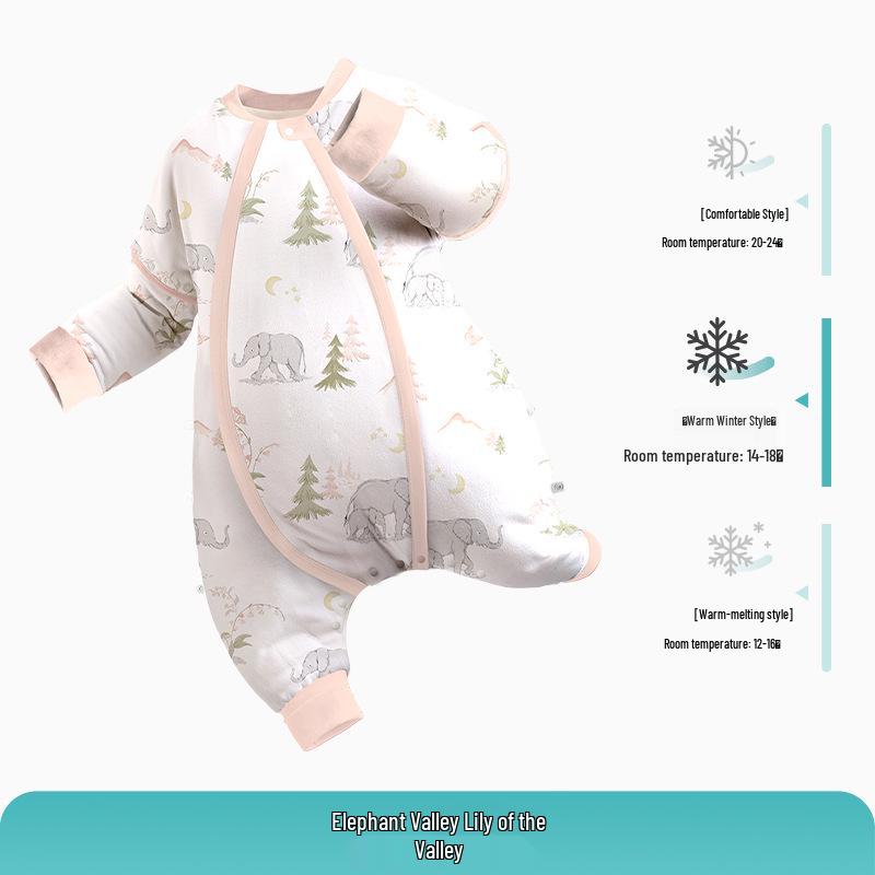 British Baby Autumn/Winter Knitted Split-Leg Sleeping Bag - Anti-Kick for Boys & Girls