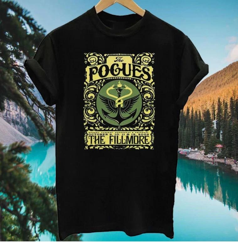 The Pogues Band Rock Tour T Shirt S-5XL Cotton Black All Size 2XL