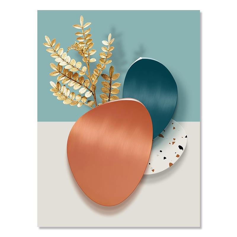 

Геометрический Черный Медный Холст Плакат Современный Золотой Принт Абстрактная Настенная Живопись Скандинавская Картина Гостиная Домашний Декор 30x40cm No Framed