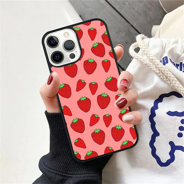 Pink Cherries Cherry Strawberry Cover For iPhone 17 Air 15 16 14 13 12 Pro Max 11 Pro Max Plus Phone Case Coque