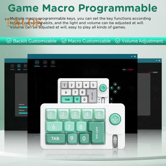 One-Handed Mechanical Keyboard 12 Key RGB Gaming Keyboard Programmable Hotswappable Small Keypad for Gamers And Office Work