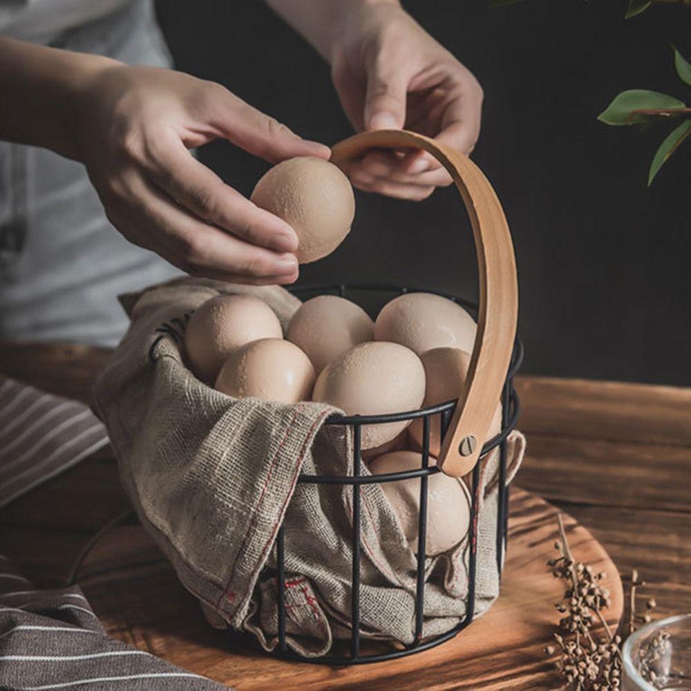 

Держатель для яиц из металлической проволоки, прочный контейнер для куриных яиц, простой органайзер для фруктов, фермерский дом