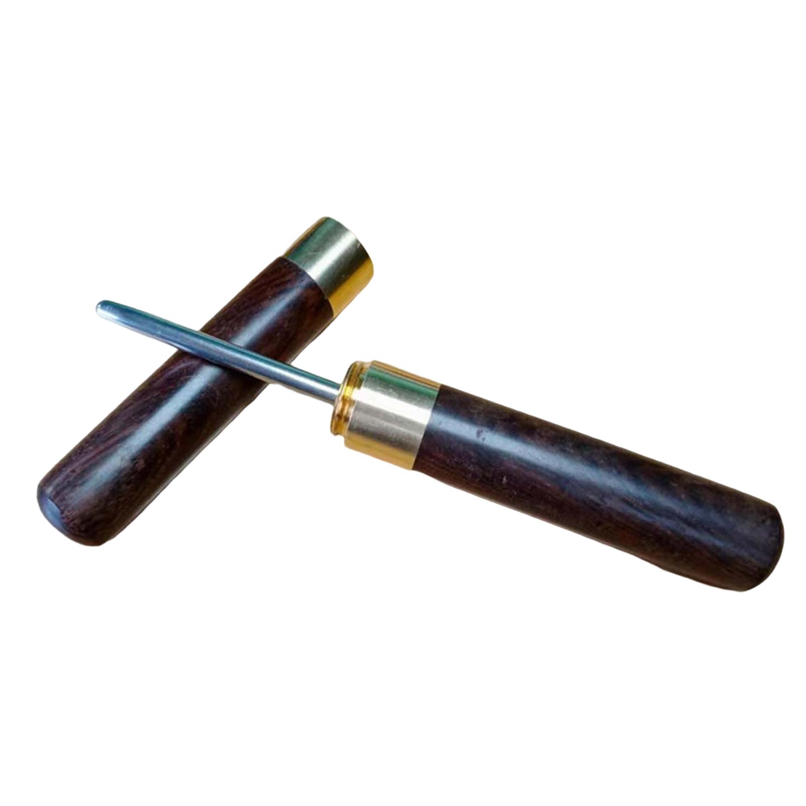 Racquet Stringing Straight Awl Tennis Badminton Racket Awl Stringing Tool Stainless Steel Wooden Handle Portable Durable