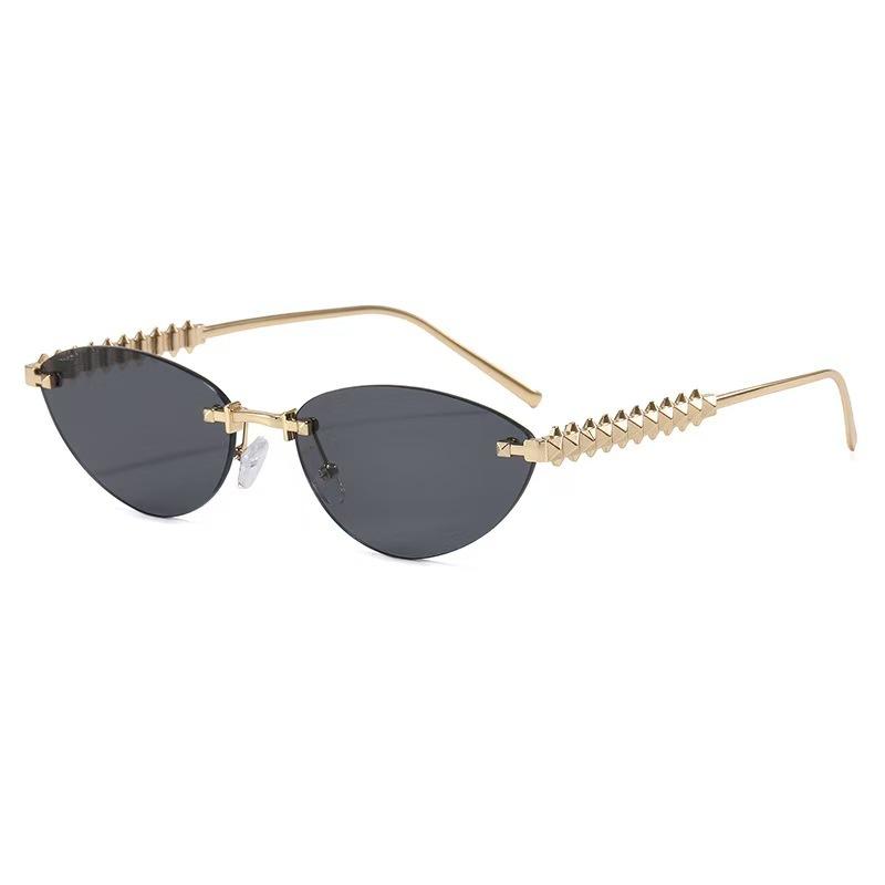 Fashion Stylish Sunglasses Women Cat Eye Shape Rimless Uv Protection Women'S Sun Glasses High Quality Men Sunglass