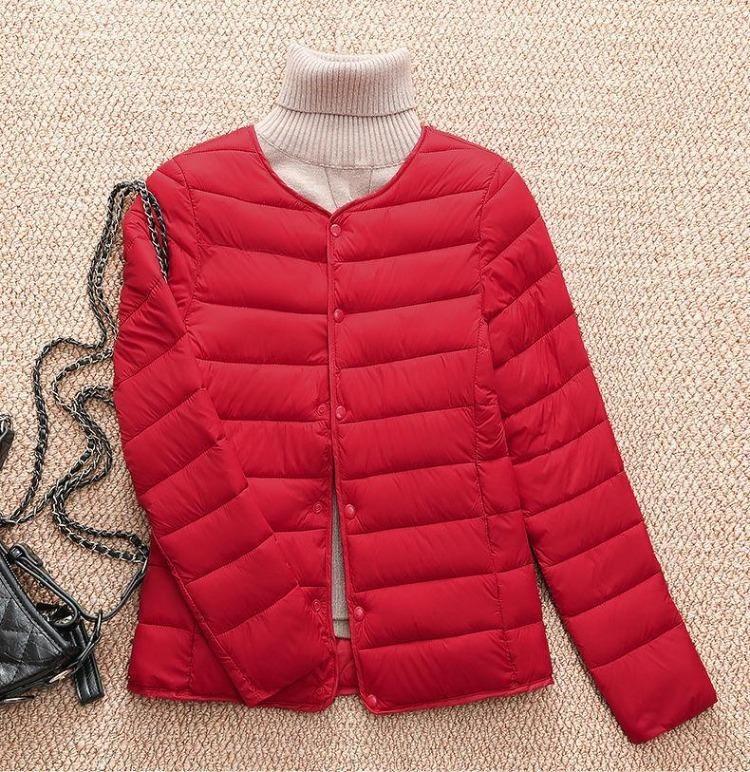 2024 Women's Stylish Warm Short Down Jacket Light Cotton Slim Fit for Middle Aged and Elderly