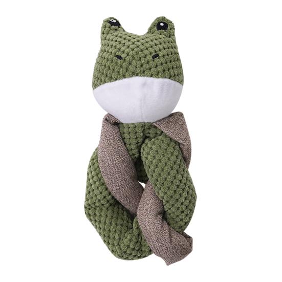 Squeaky Plush Dog Chew Toy Boredom Stress Relief Frog Bear Sloth Rabbit Plushie Small Medium Large Dog Teething Interactive Animal Toy Pet Supplies