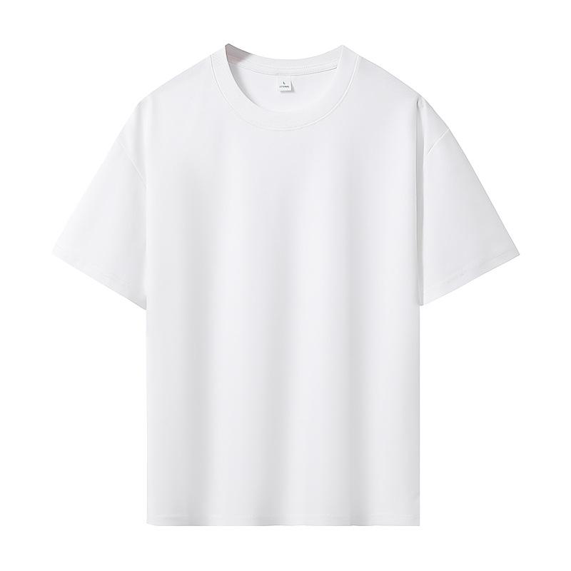 Women's High-End White Mercerized Cotton T-Shirt - Summer 2026 Pure Cotton Short Sleeve, Round Neck, Loose Fit, Slimming Top