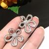 Diamond Hollow Sun Flower Fashion Atmosphere Niche High-end Design Stud Earrings