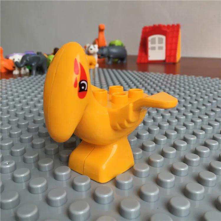 Large Building Block Set Zoo Animal Dinosaur Marine Creature Scale Modeling Horse Dog Cat Fish Compatible with Duplo Block Bricks