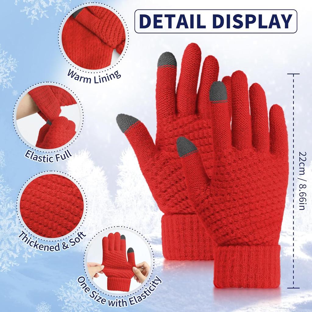 Omisy 4 Pack Women Winter Gloves Touchscreen, Christmas Stocking Stuffers