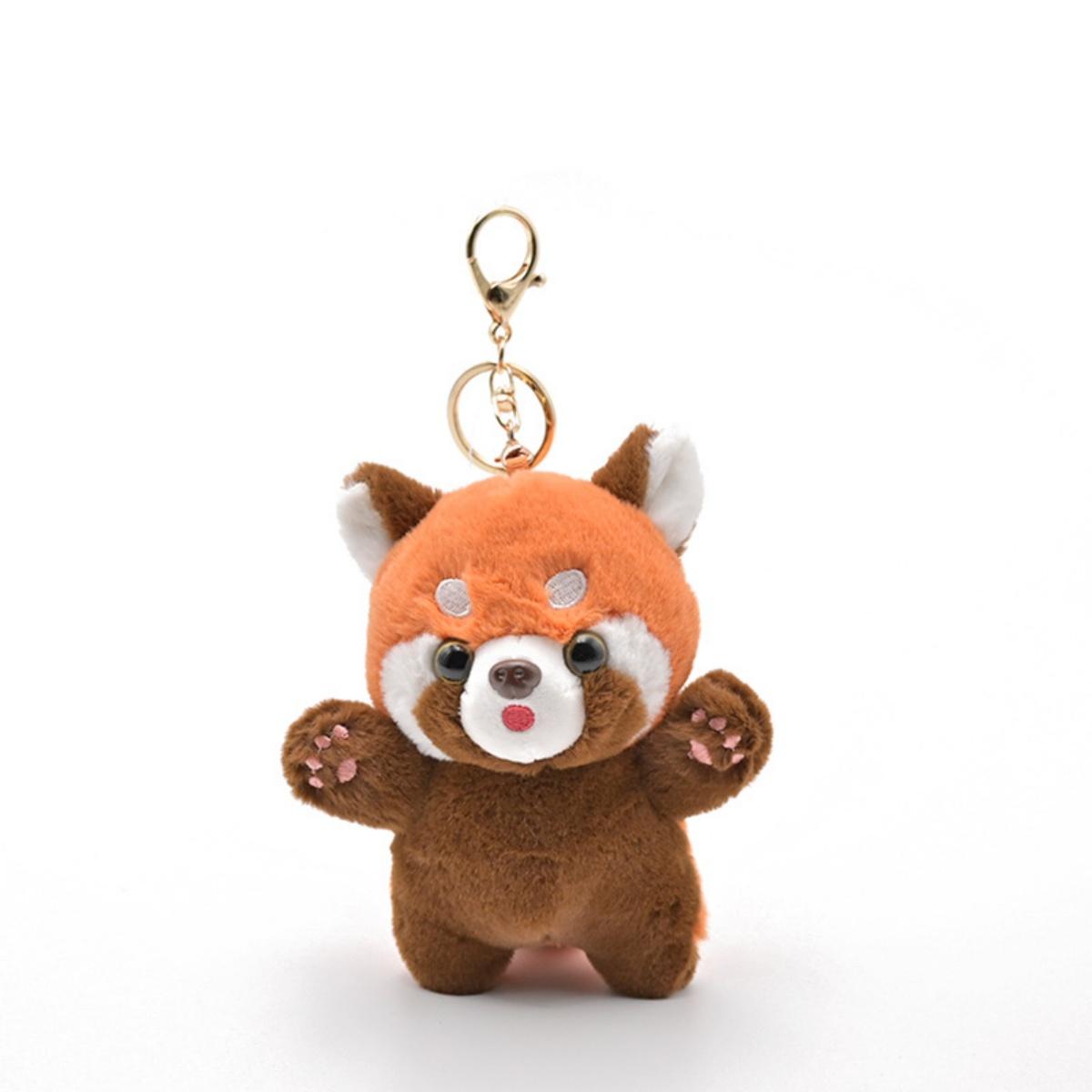 

Cute Raccoon Plush Pendant Keychain 3D Eyes Lovely Long Tail Raccoon Plushies Ornament Backpack Accessorie Gift