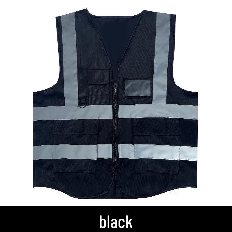 Reflective Multi-Pocket Safety Vest for Construction, Sanitation, and Traffic.