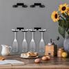 4Pcs Elegant Metal Wine Glass Rack Wall Mounted Stemwares Holder for Kitchen Storage Creative Under Cabinet Cup Hangers