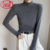 Langsha Women's Long-Sleeve Slim-Fit Basic Crewneck T-Shirt