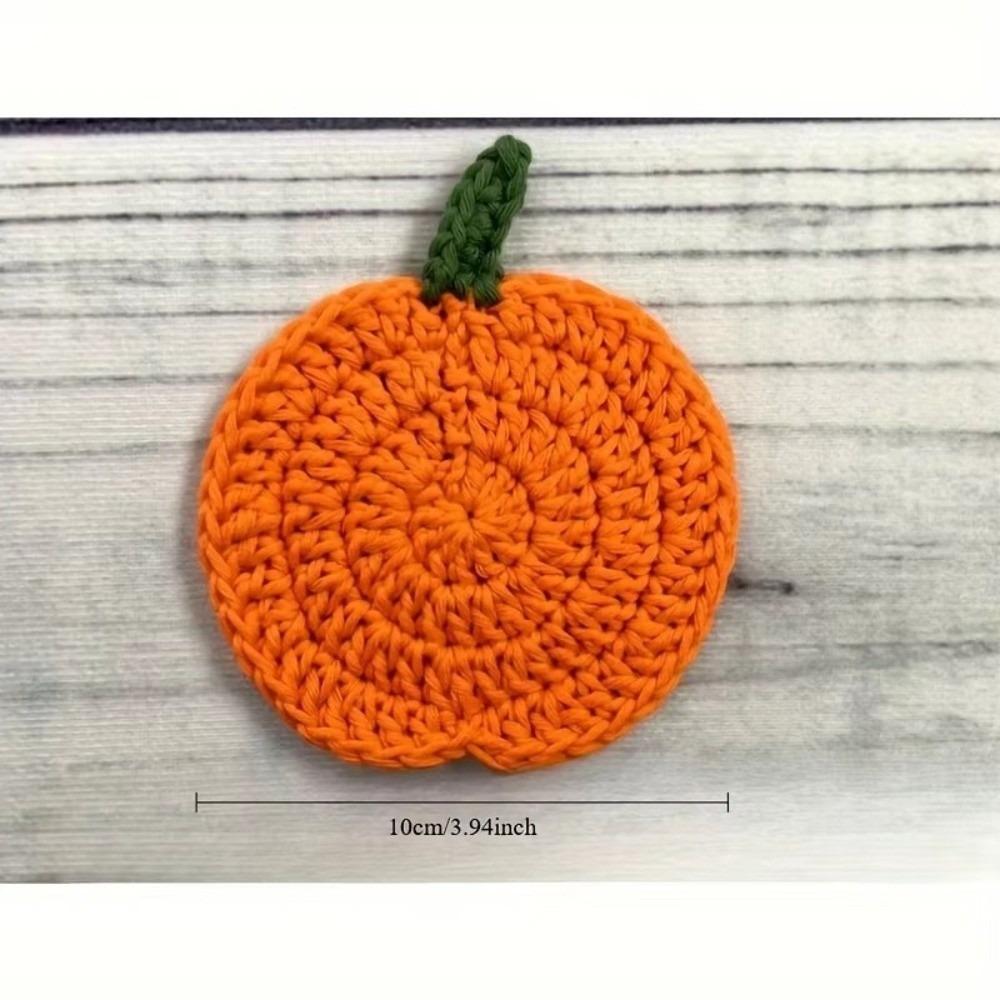 4pcs Pumpkin Shape Handmade Coasters Heat-Resistant Drink Mats New Fall Decor  Farmhouse Decor