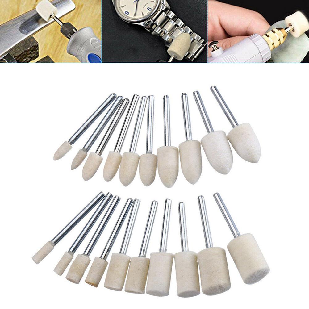 20Pcs Rotary Tool Felt Polishing Buffing For Pads Wheel Wool Plastic Rotary Tool Wool Polishing Wheel Felt Grinding Head Polish