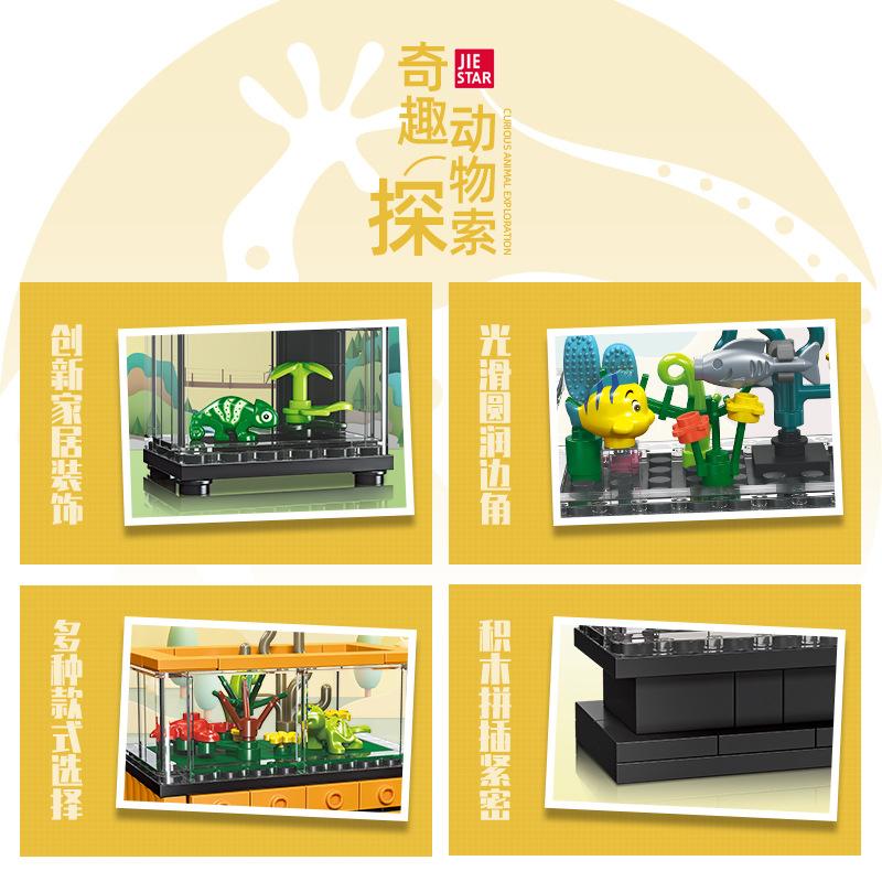 Akwarium Ozdoby na Biurko Model Chińskie Klocki Zabawki Dla Dzieci i Chłopców Montaż Prezenty