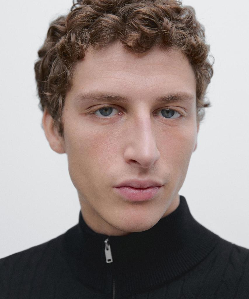 Masimodutti Zipper Detail Turtleneck Knit Sweater