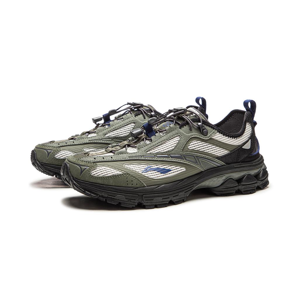 Li Ning Fuyiao 2.0 Trail V3 Sport Comfortabele Schokabsorptie Slijtvaste Lage Casual Hardloopschoenen Heren sneaker Wit Groen ARXW021-5