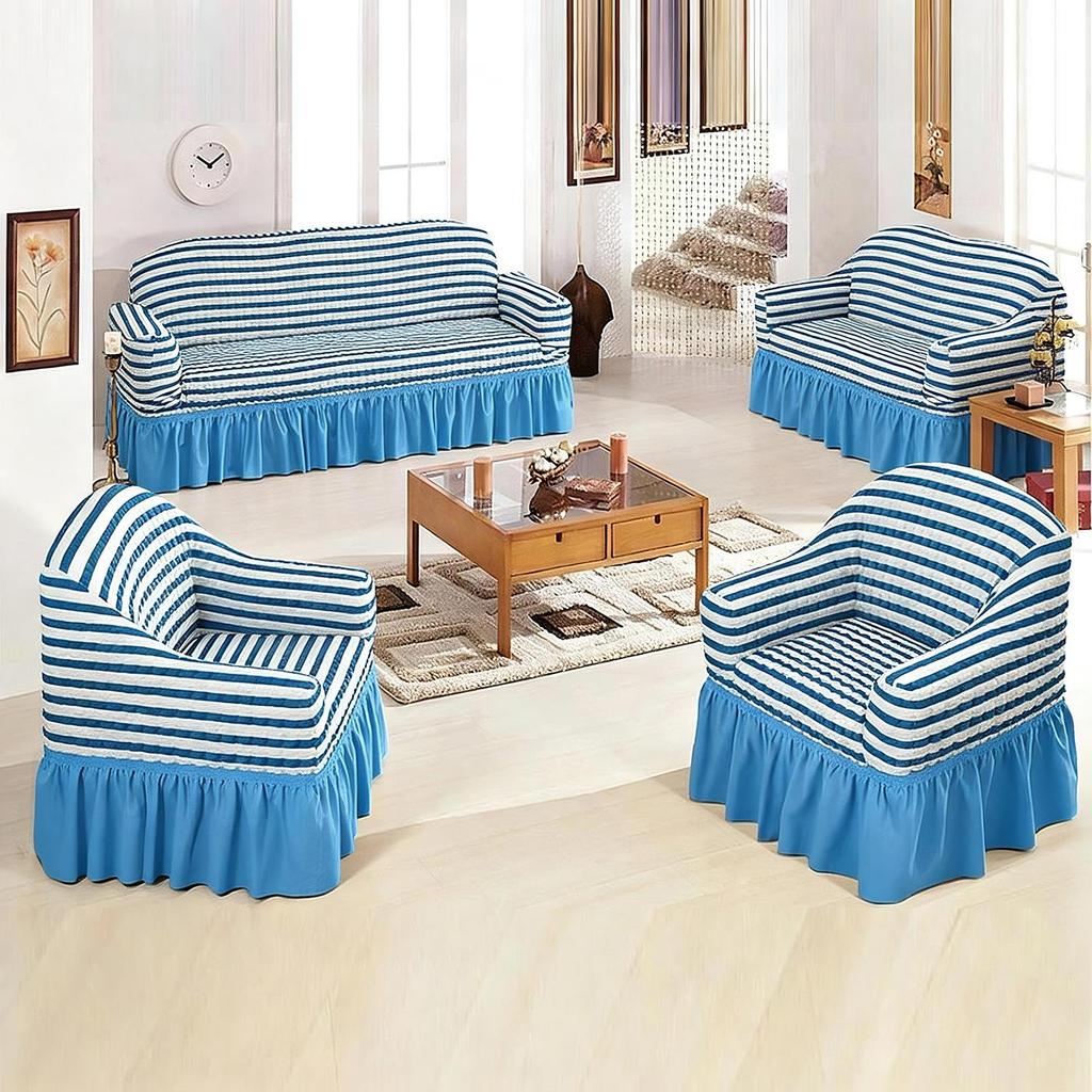 Single Seat Elastic Sofa Bed Cover with Gauze Dust Protection