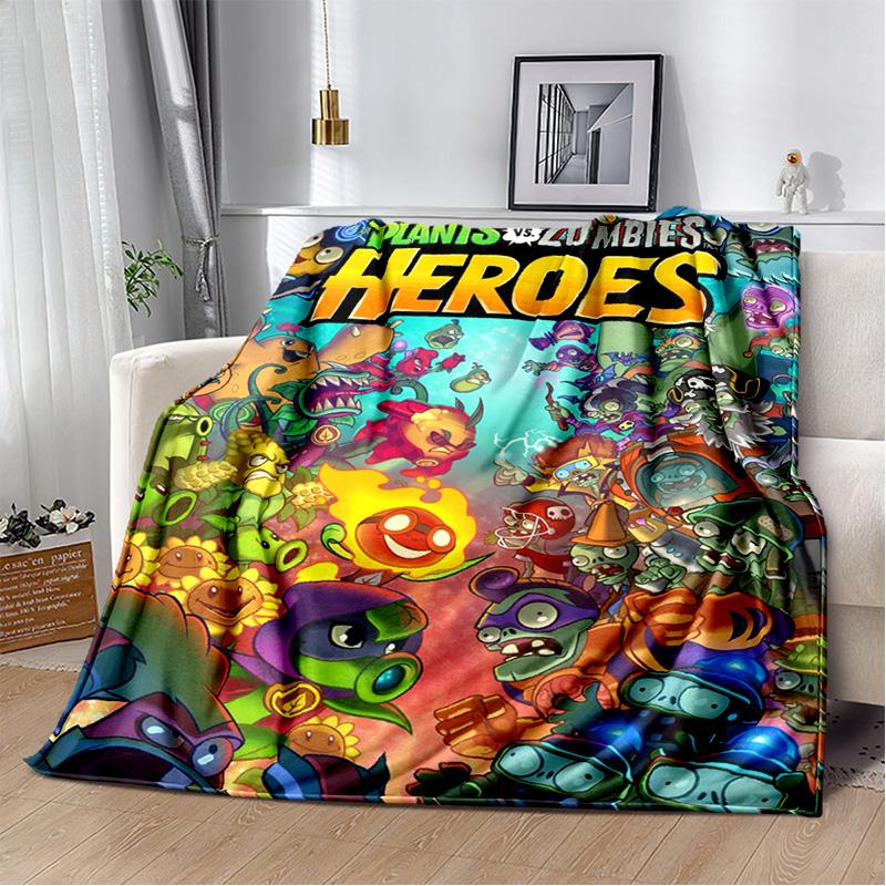 P-Plants vs. Z-Zombies Game Blanket Sofa Office Nap Peashooter Blanket Student Dormitory Bed Cover Customizable