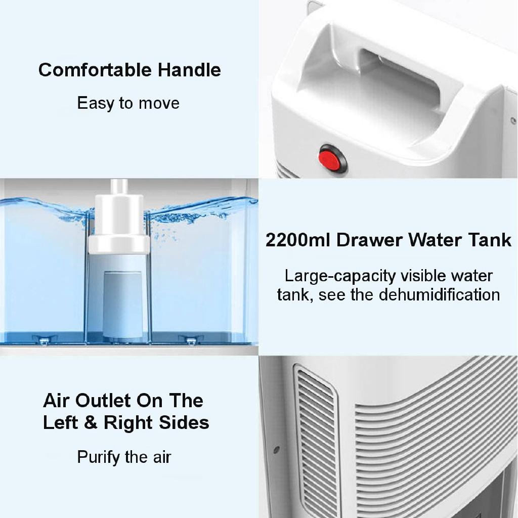 220V 2200ml Smart Dehumidifier LED Screen Air Conditioning Purification Dehumidifiers Air Dryer Machine Bedroom Basement Home