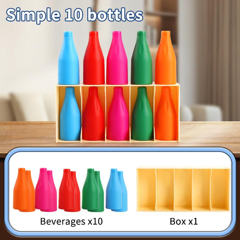 

Children S Fun Beverages Color Match Toys 10/20Bottles + Base,Early Childhood Guessing Memory Training Interactive Puzzle 10Pcs