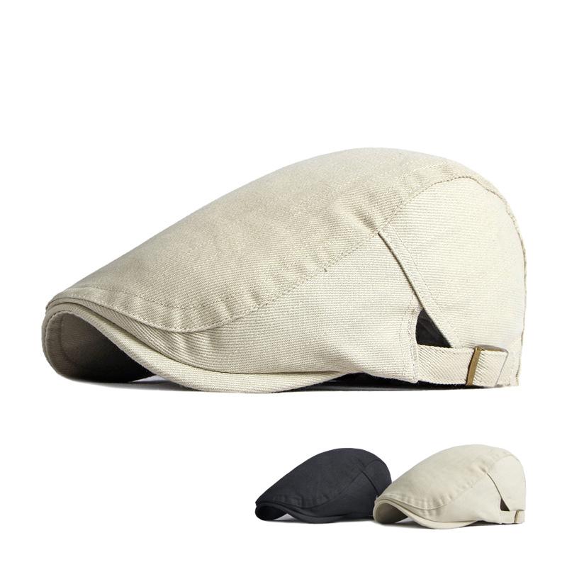 

Мужская шапка из стираного хлопка, весна-лето, тонкий британский винтажный берет, женская однотонная кепка вперед, кепка газетчика, шляпа плюща Boina