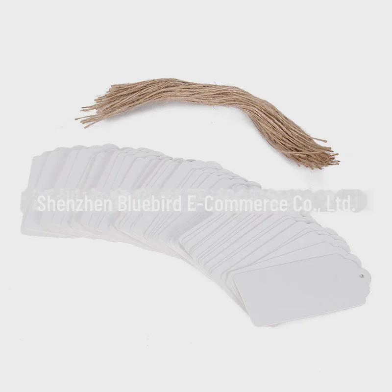 Kraftpapier-Anhänger mit gewellter Oberseite und abgerundeten Ecken (45 x 95 mm), Leere DIY Wunschflaschenkarte