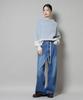 Nano Universe Shadow Stripe Knit Size Size Pullover, Women's, F, 110, Blue, 673-5222303