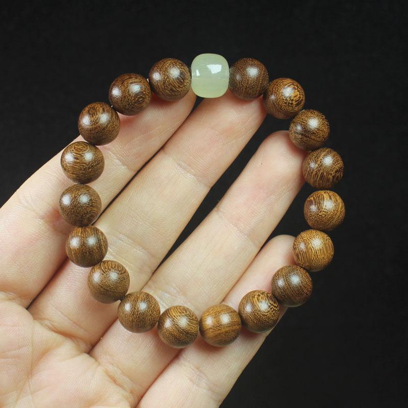 Golden Sandalwood 10mm Beaded Bracelet, DIY Style, Fashion Jewelry for Men and Women