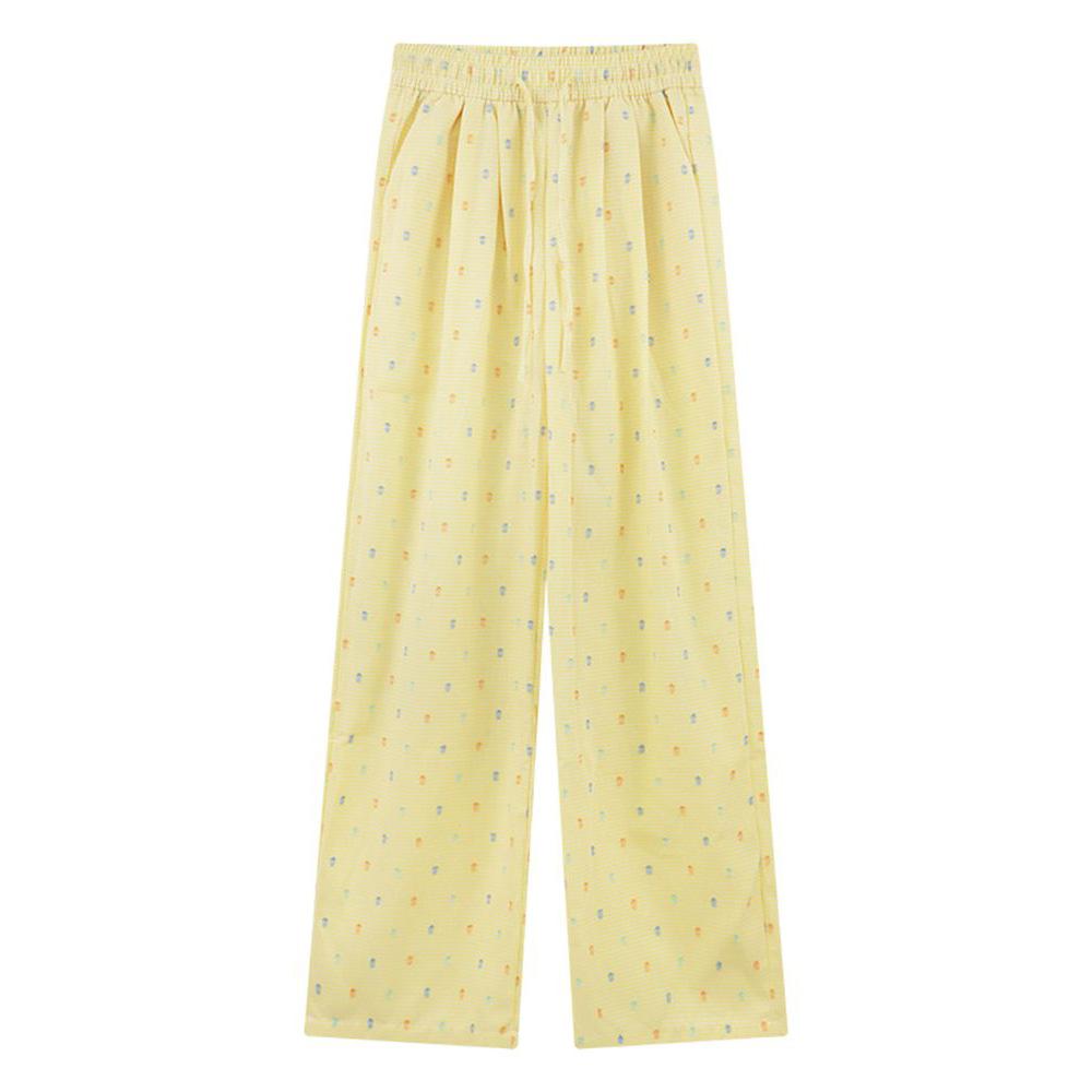 Pantaloni Casual da Donna per l'Estate Nuovi a Pois Soda Sale Marino Coulisse Gamba Larga