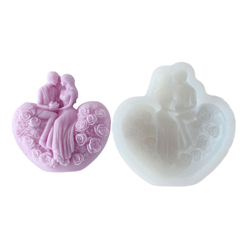 Silicone Candle Making Molds,Heart Epoxy Resin Casting Mold Aromatherapys Candle Soap Making Home Art Crafts Decors