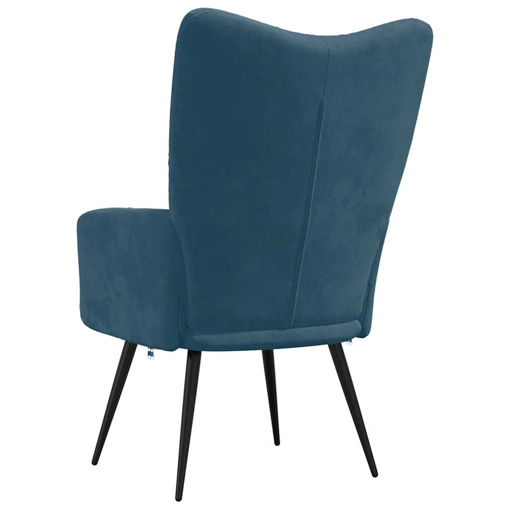 Vidaxl Armchair, Blue, Upholstered In Velvet