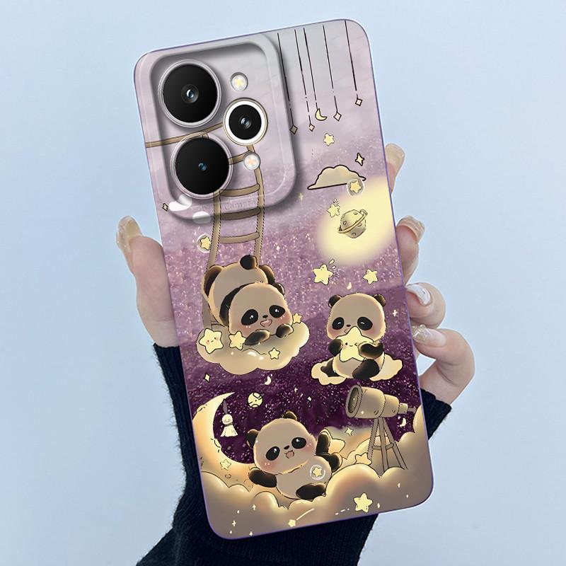 For Realme 15 Pro 5G Phone Case Cute Panda Girl Cats Liquid Silicone Soft Back Cover For Realme15 15Pro High Quality Phone Shell