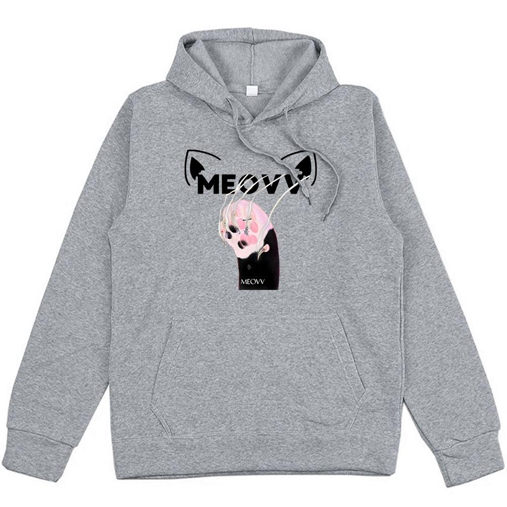 Girls Band Meovv Meow Hoodies Cartoon Kawaii Graphic Printing Sweatshirts Casual Cute Women Men Pullovers Hooded Clothing