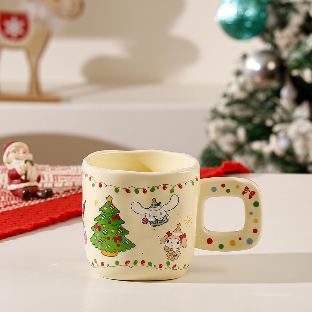 Creative Christmas Gift Cute Girl Holding Coffee Cup Water Cup Household Couple Ceramic Cup Birthday Souvenir