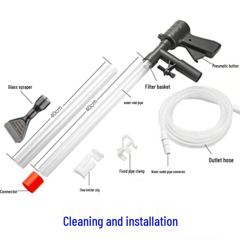Pneumatic Sand Washer & Algae Scraper for Semi-Automatic Fish Tank Water Change