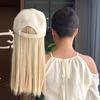 Womens Long Straight Wig With Baseball Cap All-in-One Hairpiece Fashion Sun Protection Full Head Cover