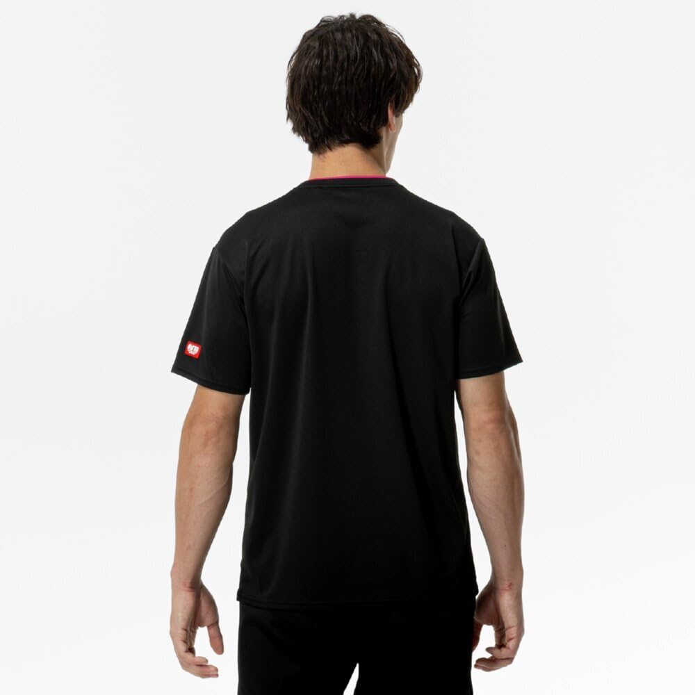Mizuno Table Tennis Game Shirt, Short Sleeve, JTTA Certified, Moisture-Wicking, Quick-Drying, Unisex, 82JAC001, Black
