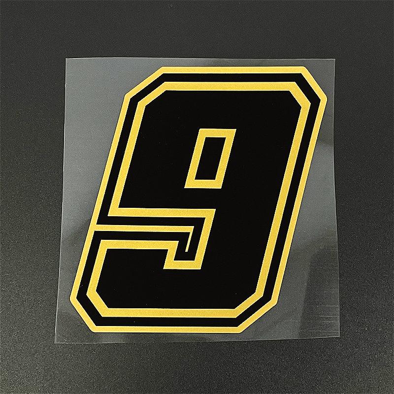 1ks Číslo 0-9 Motocykly Zlaté Nálepky Vodotěsné pro Kapotáž Motocyklu Helmu Čelní Skla Okna Auta Univerzální Vinylové Obtisky