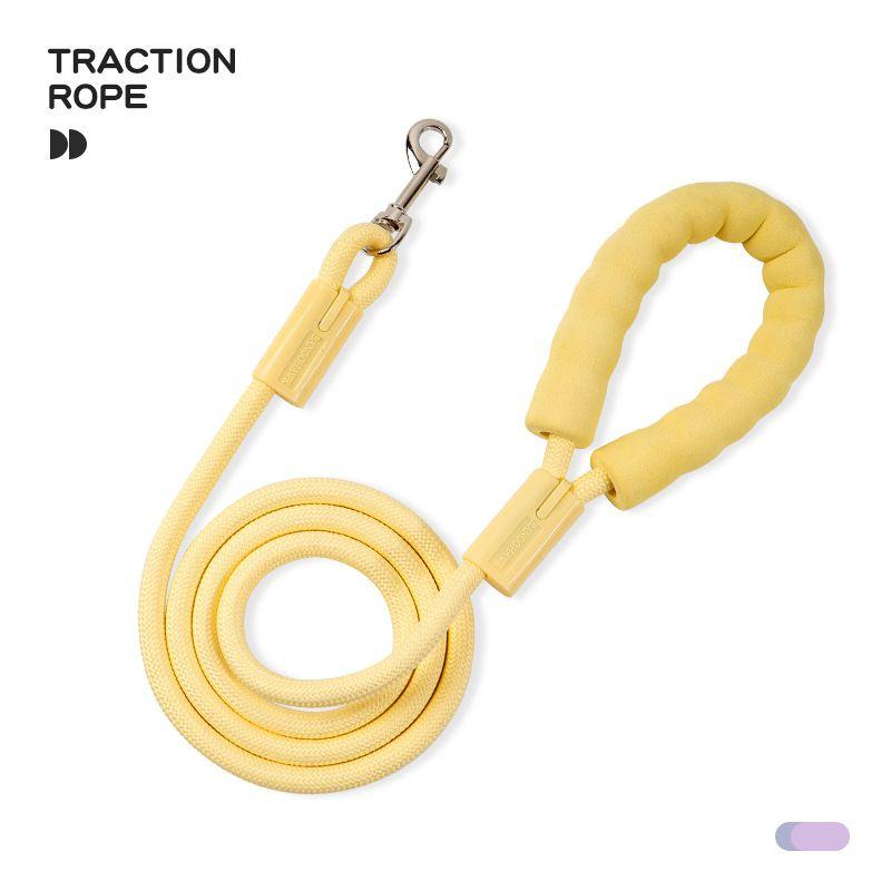 

Dopamine Cross-Border Dog Rope Pet Supplies Traction Rope Color Nylon round Rope Outdoor Dog Walking Rope Dog Traction Diameter 10mm. Length 1.2 m Light yellow