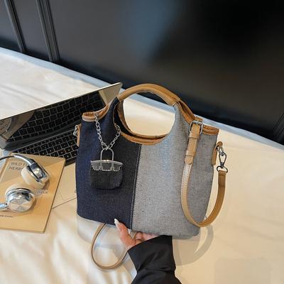 Retro Damenhandtasche neue Mode Denim tragbare Bucket Bag Mutter und Kind Schulter Messenger Bag