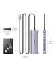 LENTION 1m Extra Long Hub 4K HDMI PD Charging 100W Micro Card Reader Audio USB Type C Dock Compatible with MacBook iPhone 17 Plus Pro Pro Surface Pro