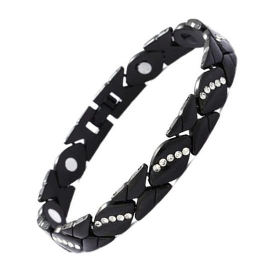 Women Bracelet Micro-Paved Rhinestones Inlaid Leaf Design Electroplated Bangle Wrist Jewelry Accessories
