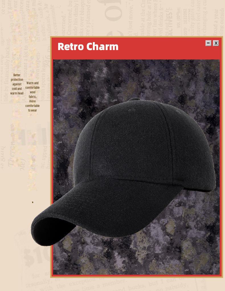 Men's Wool Baseball Cap: Warm, Comfortable, Casual for Spring/Autumn; Ideal for Middle-Aged & Elderly, Large Head Circumference.