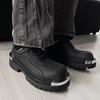 Thick-soled High-end Derby Trendy Casual Leather Men Niche Metal Iron Sheet Decorative Design Versatile Celebrities Shoes