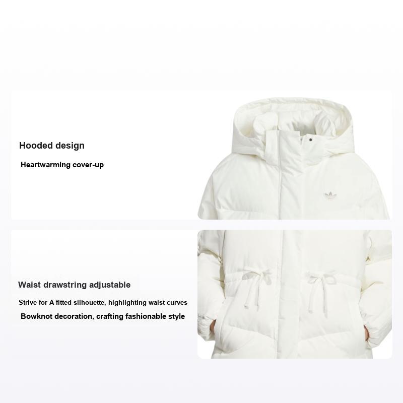 Adidas Originals Bow Mid Down Удобная Теплая Спортивная Куртка с Капюшоном из Утиного Пуха Женские куртки KF3685 M