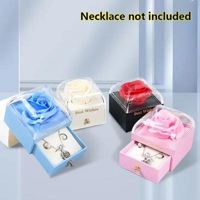 Schmuckverpackung Geschenkbox mit Schublade Rosenblume Macaron-Farbe Hochzeit Valentinstag Geburtstagsgeschenkboxen Dekor