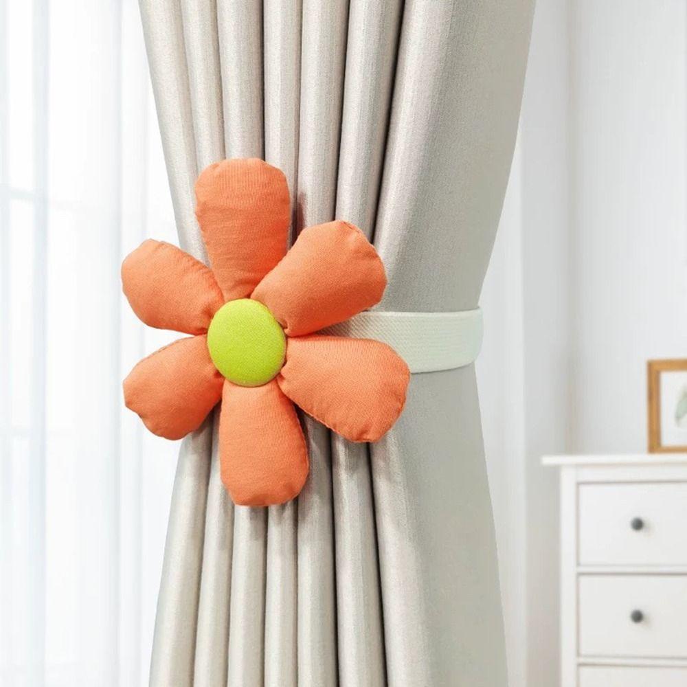Fashion Elastic Band Curtain Tieback Flower Shape Cartoon Window Curtain Buckles Curtain Rope Holders Kids Room
